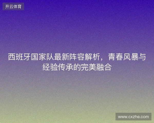 西班牙国家队最新阵容解析，青春风暴与经验传承的完美融合